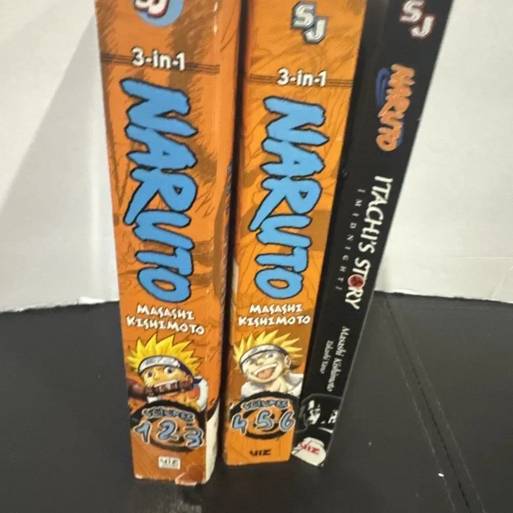 Naruto 3-in-1 Vols 1-6 & Itachi’s Story Midnight Light Novel Manga Viz Set